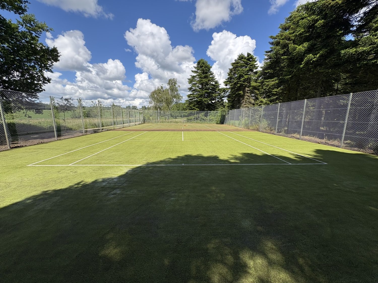 Cleaned artificial grass court